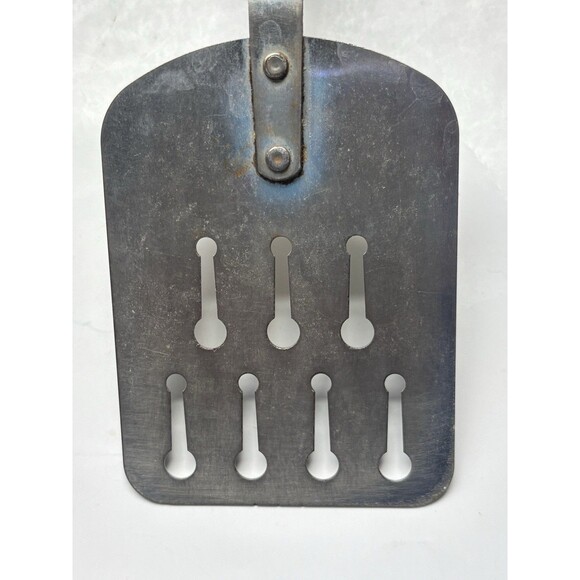 VTG EKCO Slotted Keyhole Spatula Turner Flipper Stainless Steel USA 10.5" Black - Picture 2 of 9
